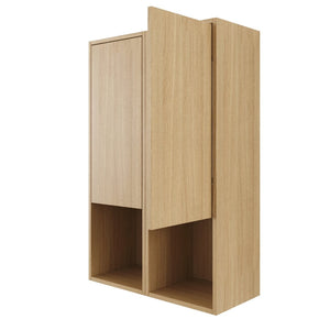 English Elm 24 Inch Oak Wall Mounted Cabinet Soft Close Doors Engineered Wood Bathroom Storage W1972S00027