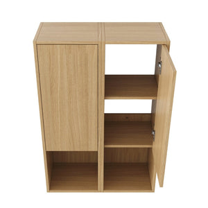 English Elm 24 Inch Oak Wall Mounted Cabinet Soft Close Doors Engineered Wood Bathroom Storage W1972S00027