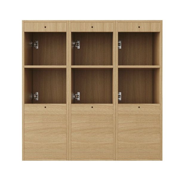 English Elm 36 Inch Wall Mounted Bathroom Cabinet Engineered Wood Soft Close Three Door Storage Oak Side Cabinet W1972S00028