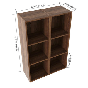English Elm 24 Inch Wall Mounted Three Tier Open Shelving Unit Brown Ebony Finish Small Spaces W1972S00029