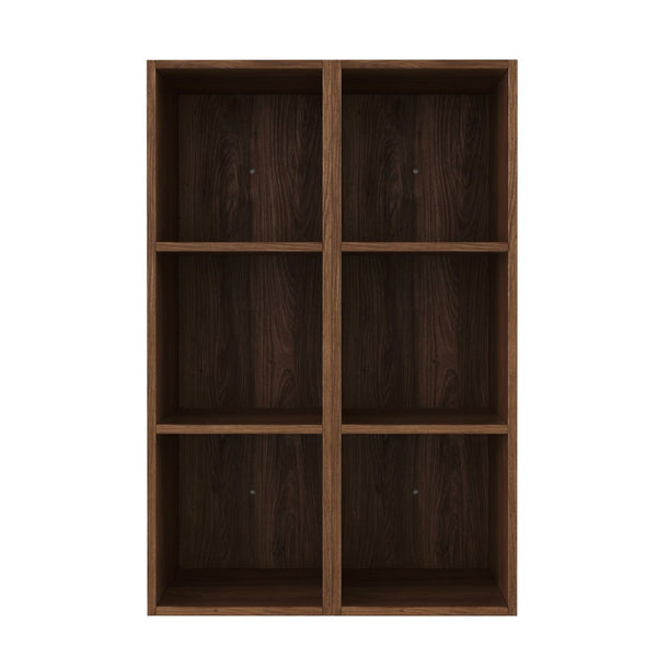 English Elm 24 Inch Wall Mounted Three Tier Open Shelving Unit Brown Ebony Finish Small Spaces W1972S00029