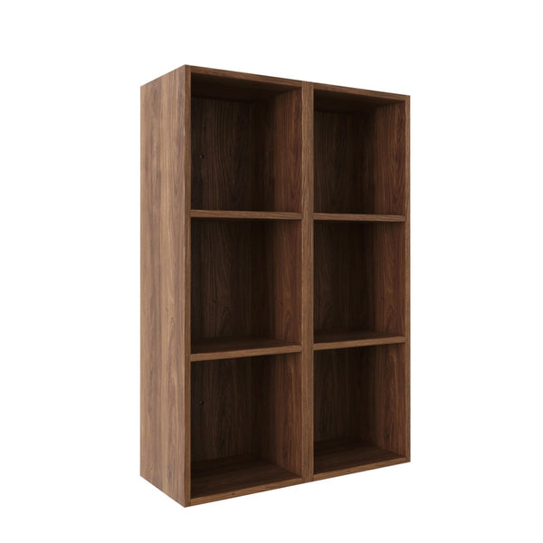 English Elm 24 Inch Wall Mounted Three Tier Open Shelving Unit Brown Ebony Finish Small Spaces W1972S00029