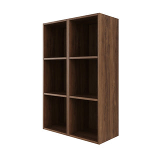English Elm 24 Inch Wall Mounted Three Tier Open Shelving Unit Brown Ebony Finish Small Spaces W1972S00029