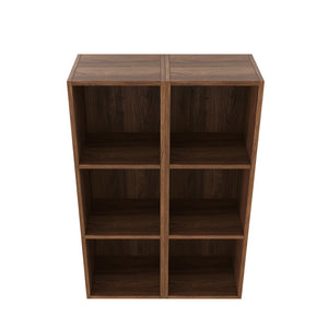 English Elm 24 Inch Wall Mounted Three Tier Open Shelving Unit Brown Ebony Finish Small Spaces W1972S00029