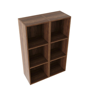 English Elm 24 Inch Wall Mounted Three Tier Open Shelving Unit Brown Ebony Finish Small Spaces W1972S00029