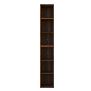 English Elm 24 Inch Wall Mounted Three Tier Open Shelving Unit Brown Ebony Finish Small Spaces W1972S00029