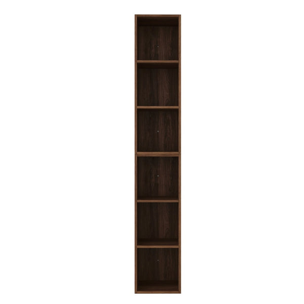 English Elm 24 Inch Wall Mounted Three Tier Open Shelving Unit Brown Ebony Finish Small Spaces W1972S00029