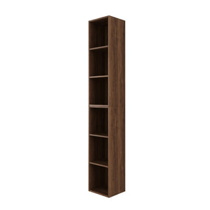 English Elm 24 Inch Wall Mounted Three Tier Open Shelving Unit Brown Ebony Finish Small Spaces W1972S00029