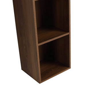 English Elm 24 Inch Wall Mounted Three Tier Open Shelving Unit Brown Ebony Finish Small Spaces W1972S00029