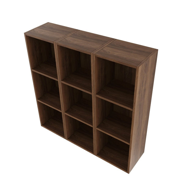 English Elm 36 Inch Wall Mounted Bathroom Cabinet Engineered Wood Soft Close Three Door Storage Brown Ebony Storage Shelves Combination W1972S00030