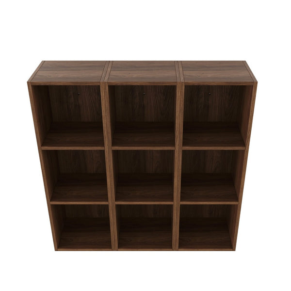 English Elm 36 Inch Wall Mounted Bathroom Cabinet Engineered Wood Soft Close Three Door Storage Brown Ebony Storage Shelves Combination W1972S00030