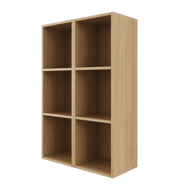 English Elm 24 Inch Oak Finish Wall Mounted Three Tier Open Shelf Unit for Bathroom or Study W1972S00031
