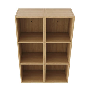 English Elm 24 Inch Oak Finish Wall Mounted Three Tier Open Shelf Unit for Bathroom or Study W1972S00031
