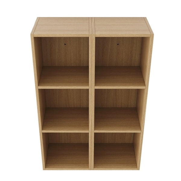 English Elm 24 Inch Oak Finish Wall Mounted Three Tier Open Shelf Unit for Bathroom or Study W1972S00031