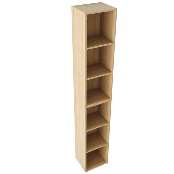 English Elm 24 Inch Oak Finish Wall Mounted Three Tier Open Shelf Unit for Bathroom or Study W1972S00031