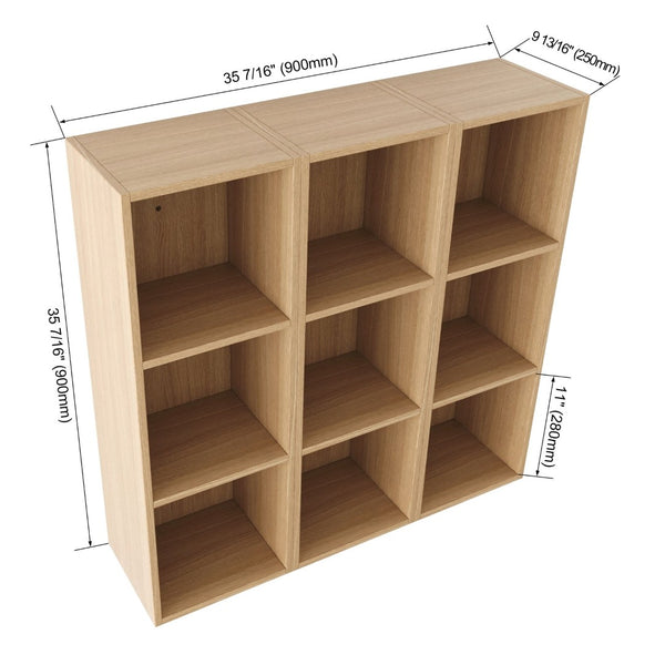 English Elm 36 Inch Wall Mounted Bathroom Cabinet Engineered Wood Soft Close Three Door Storage Oak Storage Shelves Combination W1972S00032