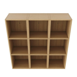 English Elm 36 Inch Wall Mounted Bathroom Cabinet Engineered Wood Soft Close Three Door Storage Oak Storage Shelves Combination W1972S00032