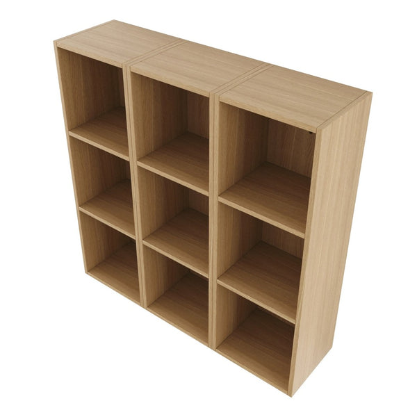 English Elm 36 Inch Wall Mounted Bathroom Cabinet Engineered Wood Soft Close Three Door Storage Oak Storage Shelves Combination W1972S00032