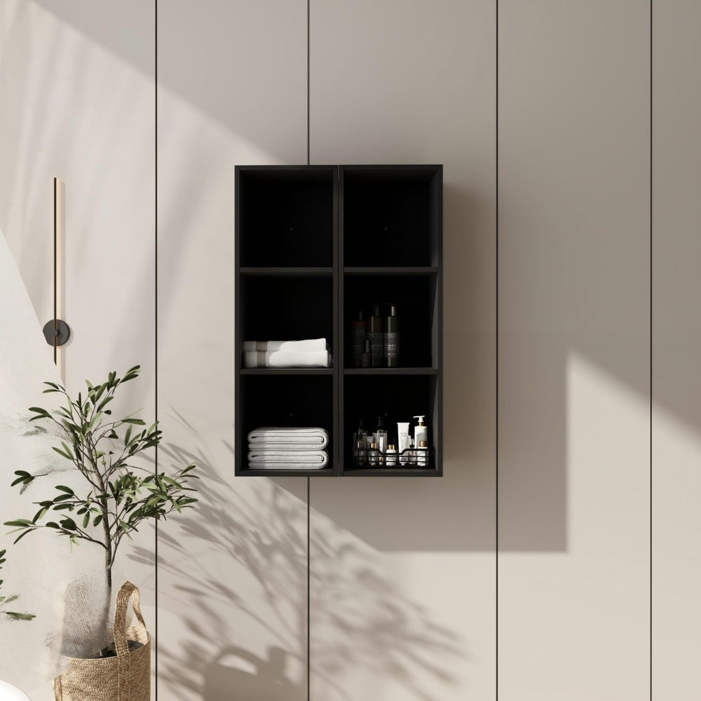 English Elm 24 Inch Three Tier Wall Mounted Shelving Unit Dark Oak Finish for Bathroom or Study W1972S00033