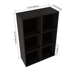 English Elm 24 Inch Three Tier Wall Mounted Shelving Unit Dark Oak Finish for Bathroom or Study W1972S00033