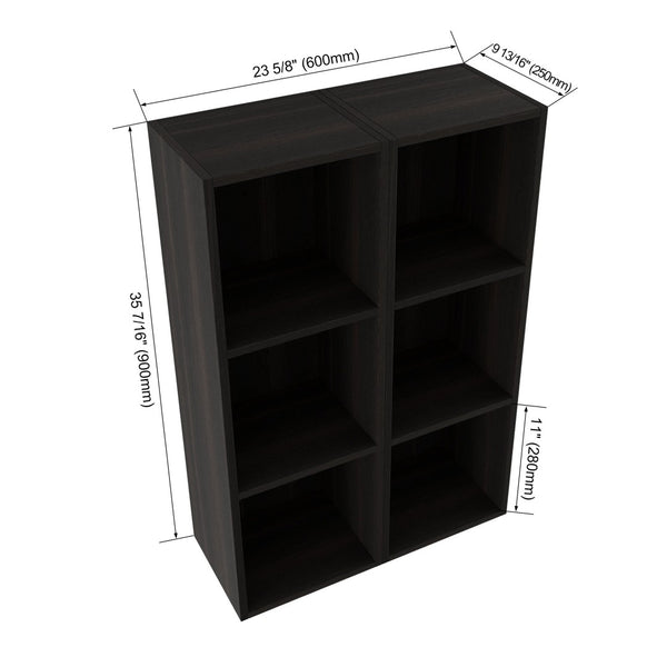 English Elm 24 Inch Three Tier Wall Mounted Shelving Unit Dark Oak Finish for Bathroom or Study W1972S00033