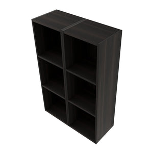 English Elm 24 Inch Three Tier Wall Mounted Shelving Unit Dark Oak Finish for Bathroom or Study W1972S00033