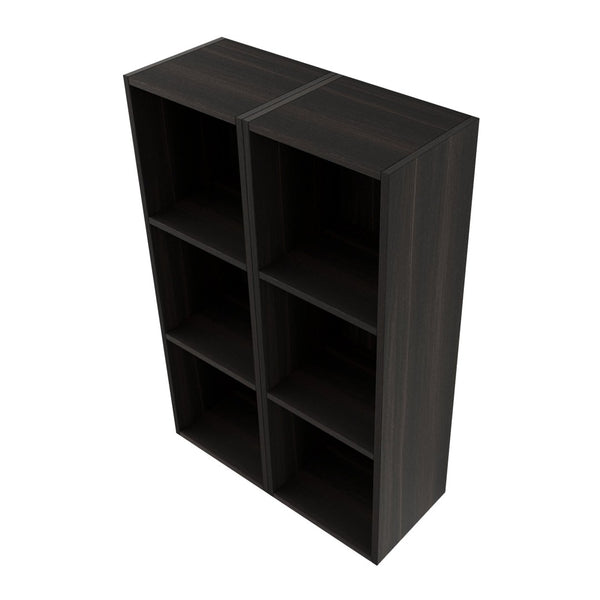 English Elm 24 Inch Three Tier Wall Mounted Shelving Unit Dark Oak Finish for Bathroom or Study W1972S00033