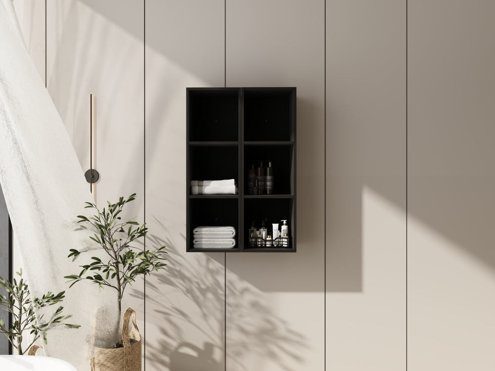 English Elm 24 Inch Three Tier Wall Mounted Shelving Unit Dark Oak Finish for Bathroom or Study W1972S00033