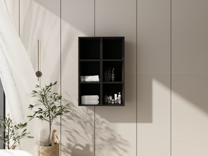 English Elm 24 Inch Three Tier Wall Mounted Shelving Unit Dark Oak Finish for Bathroom or Study W1972S00033
