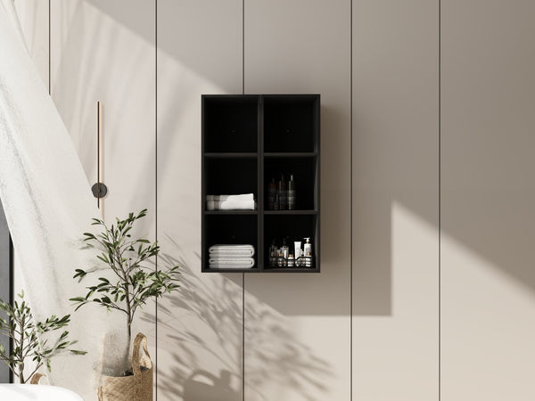 English Elm 24 Inch Three Tier Wall Mounted Shelving Unit Dark Oak Finish for Bathroom or Study W1972S00033