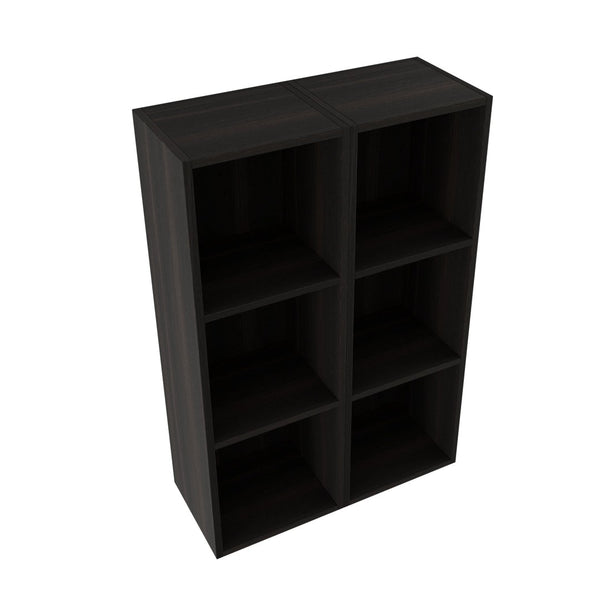 English Elm 24 Inch Three Tier Wall Mounted Shelving Unit Dark Oak Finish for Bathroom or Study W1972S00033
