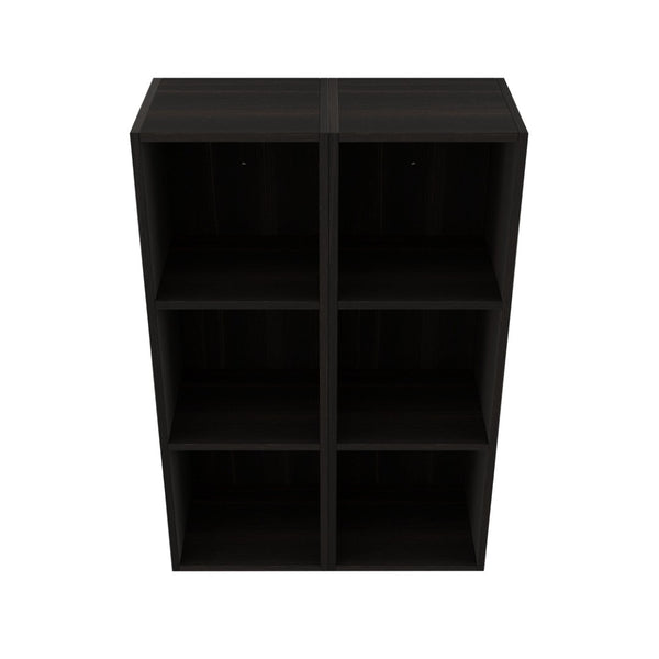 English Elm 24 Inch Three Tier Wall Mounted Shelving Unit Dark Oak Finish for Bathroom or Study W1972S00033