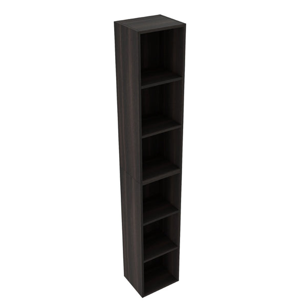 English Elm 24 Inch Three Tier Wall Mounted Shelving Unit Dark Oak Finish for Bathroom or Study W1972S00033