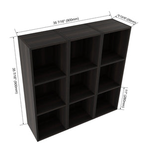 English Elm 36 Inch Wall Mounted Bathroom Cabinet Engineered Wood Soft Close Three Door Storage Dark Oak Storage Shelves Combination W1972S00034