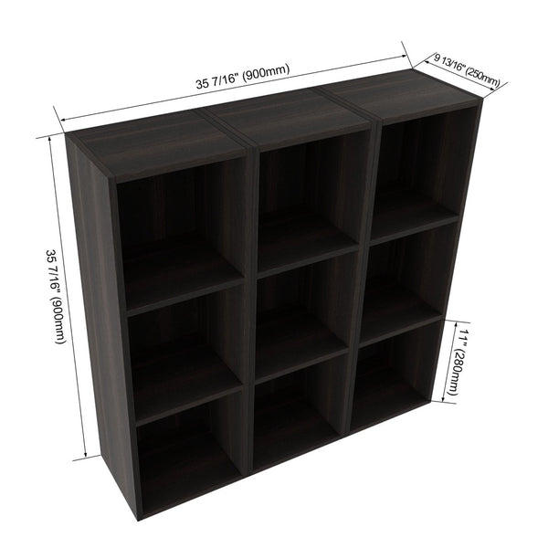 English Elm 36 Inch Wall Mounted Bathroom Cabinet Engineered Wood Soft Close Three Door Storage Dark Oak Storage Shelves Combination W1972S00034