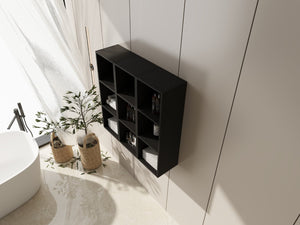 English Elm 36 Inch Wall Mounted Bathroom Cabinet Engineered Wood Soft Close Three Door Storage Dark Oak Storage Shelves Combination W1972S00034