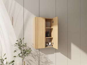 English Elm 24 Inch Wall Mounted Oak Finish Cabinet with Soft Close Door for Bathroom or Study W1972S00035