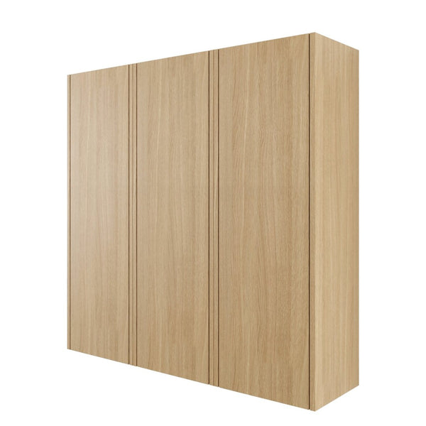 English Elm 36 Inch Wall Mounted Bathroom Cabinet Engineered Wood Soft Close Three Door Storage Oak Side Cabinet Combination W1972S00036