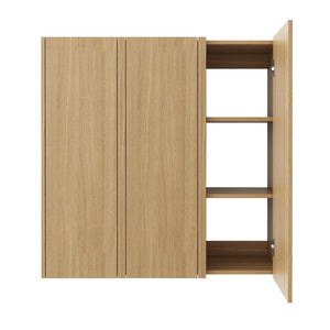 English Elm 36 Inch Wall Mounted Bathroom Cabinet Engineered Wood Soft Close Three Door Storage Oak Side Cabinet Combination W1972S00036