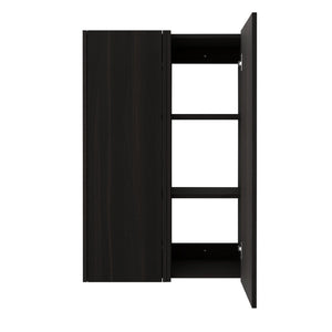 English Elm 24 Inch Dark Oak Wall Mounted Cabinet Soft Close Door Adjustable Shelves Bathroom Storage W1972S00037