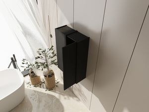 English Elm 24 Inch Dark Oak Wall Mounted Cabinet Soft Close Door Adjustable Shelves Bathroom Storage W1972S00037