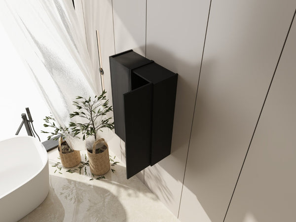 English Elm 24 Inch Dark Oak Wall Mounted Cabinet Soft Close Door Adjustable Shelves Bathroom Storage W1972S00037