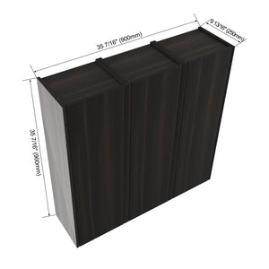 English Elm 36 Inch Wall Mounted Bathroom Cabinet Engineered Wood Soft Close Three Door Storage Dark Oak Side Cabinet Combination W1972S00038