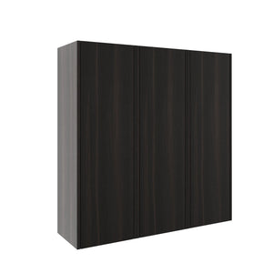 English Elm 36 Inch Wall Mounted Bathroom Cabinet Engineered Wood Soft Close Three Door Storage Dark Oak Side Cabinet Combination W1972S00038