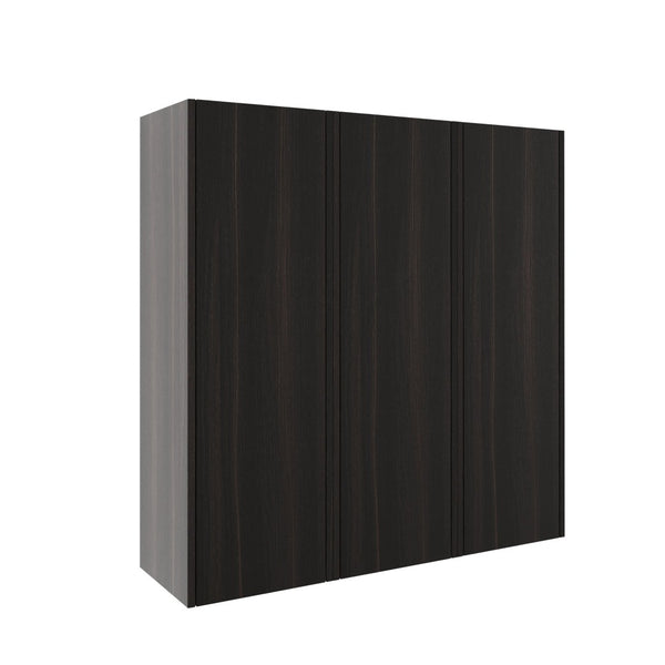 English Elm 36 Inch Wall Mounted Bathroom Cabinet Engineered Wood Soft Close Three Door Storage Dark Oak Side Cabinet Combination W1972S00038