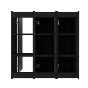 English Elm 36 Inch Wall Mounted Bathroom Cabinet Engineered Wood Soft Close Three Door Storage Dark Oak Side Cabinet Combination W1972S00038