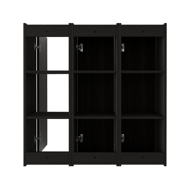 English Elm 36 Inch Wall Mounted Bathroom Cabinet Engineered Wood Soft Close Three Door Storage Dark Oak Side Cabinet Combination W1972S00038