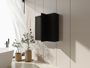 English Elm 36 Inch Wall Mounted Bathroom Cabinet Engineered Wood Soft Close Three Door Storage Dark Oak Side Cabinet Combination W1972S00038