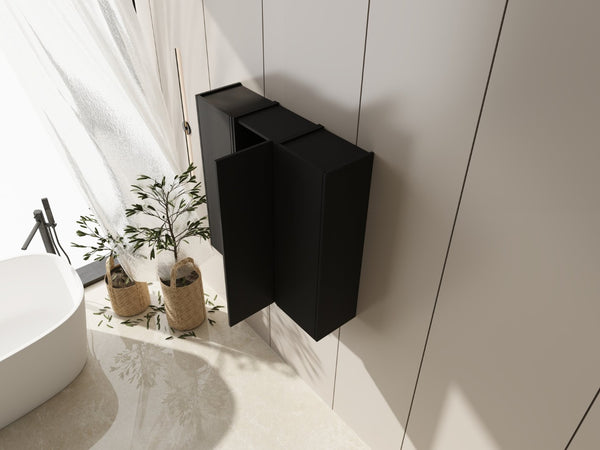 English Elm 36 Inch Wall Mounted Bathroom Cabinet Engineered Wood Soft Close Three Door Storage Dark Oak Side Cabinet Combination W1972S00038