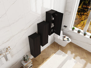 English Elm 36 Inch Wall Mounted Bathroom Cabinet Engineered Wood Soft Close Three Door Storage Dark Oak Side Cabinet Combination W1972S00038